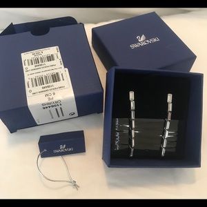 Swarovski clear crystal post back dangle earrings